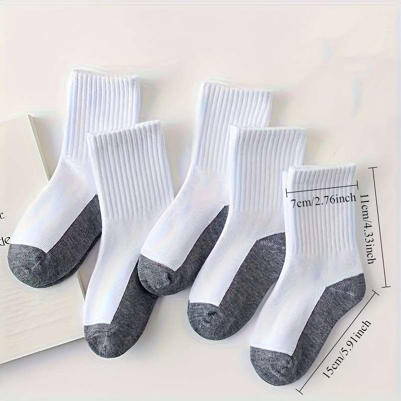5Pcs Sock Grey White