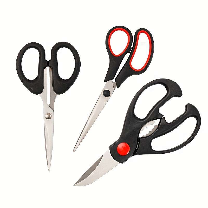 3Pcs Stainless Steel Kitchen Shears Strong Meat Scissors Kit