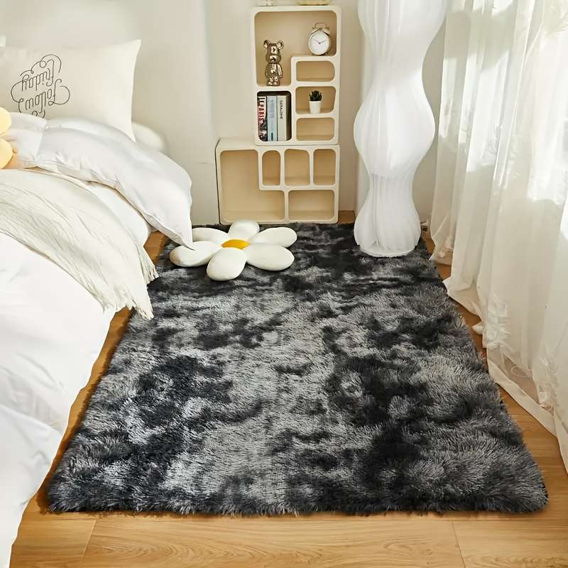 1Pc 60x120cm Tie Dye Dark Gray Floor Mat