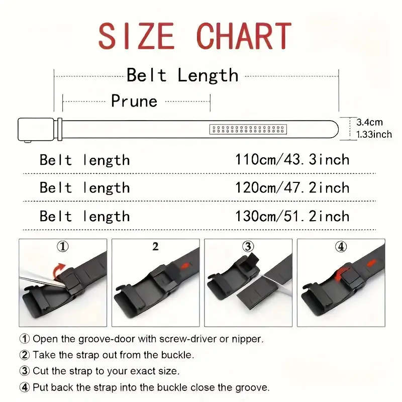 Men's Fully Equipped Automatic Buckle Belt 130cm