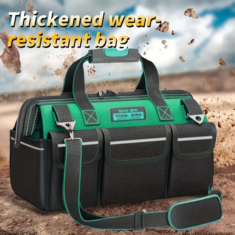 1pc Professional Waterproof Tool Bag Durable Metal Tool Organizer Multi-Pocket Storage Portable Hand