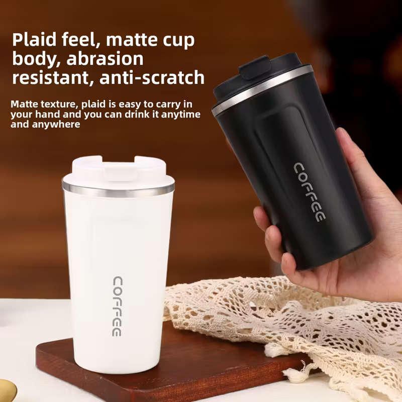 Vacuum Insulated Coffee Travel Mug, Leakproof Double-Layer Stainless Steel Reusable Thermos