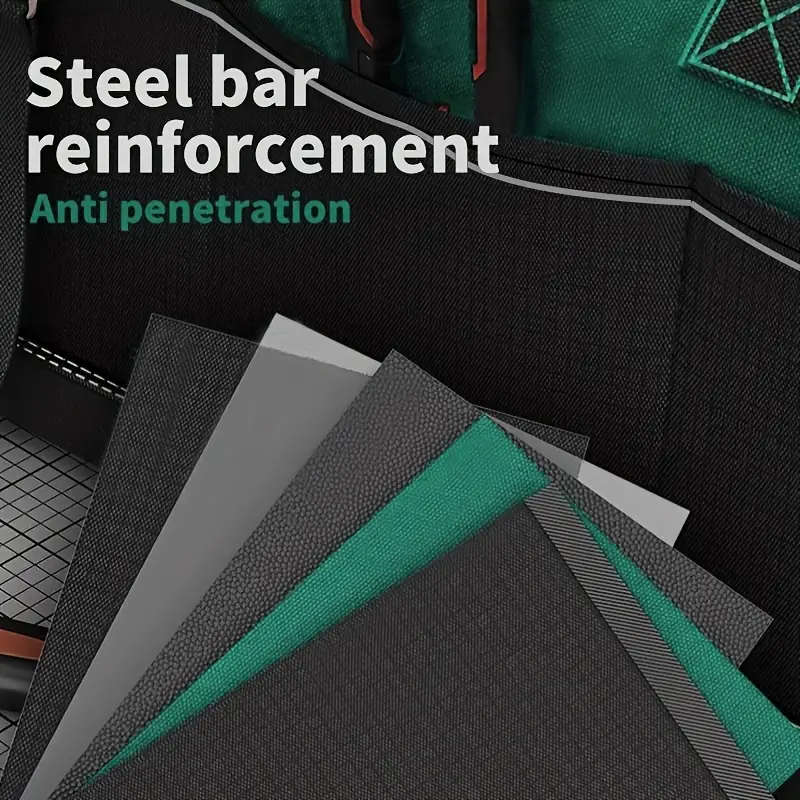 1pc Professional Waterproof Tool Bag Durable Metal Tool Organizer Multi-Pocket Storage Portable Hand