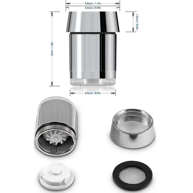 1pc Gradient LED Faucet Light Color Changing Water Stream Plastic Material Fixed LED Tap for