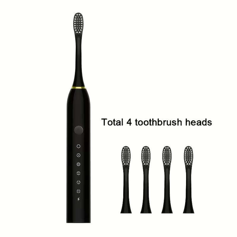 Rechargeable Electric Toothbrush 4 Brushes 6 Cleaning Modes 500mAh