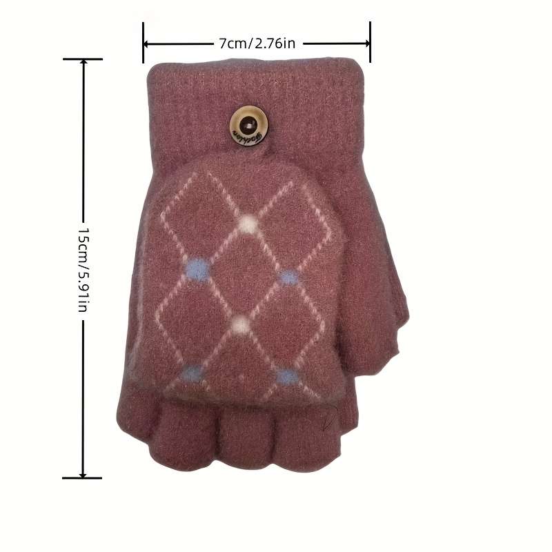 1 Pair Grey Warm Gloves