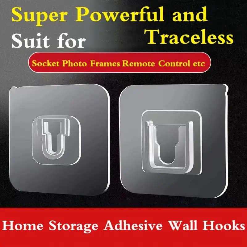 10 Pairs Of Powerful Adhesive Hooks With No Trace No Drilling