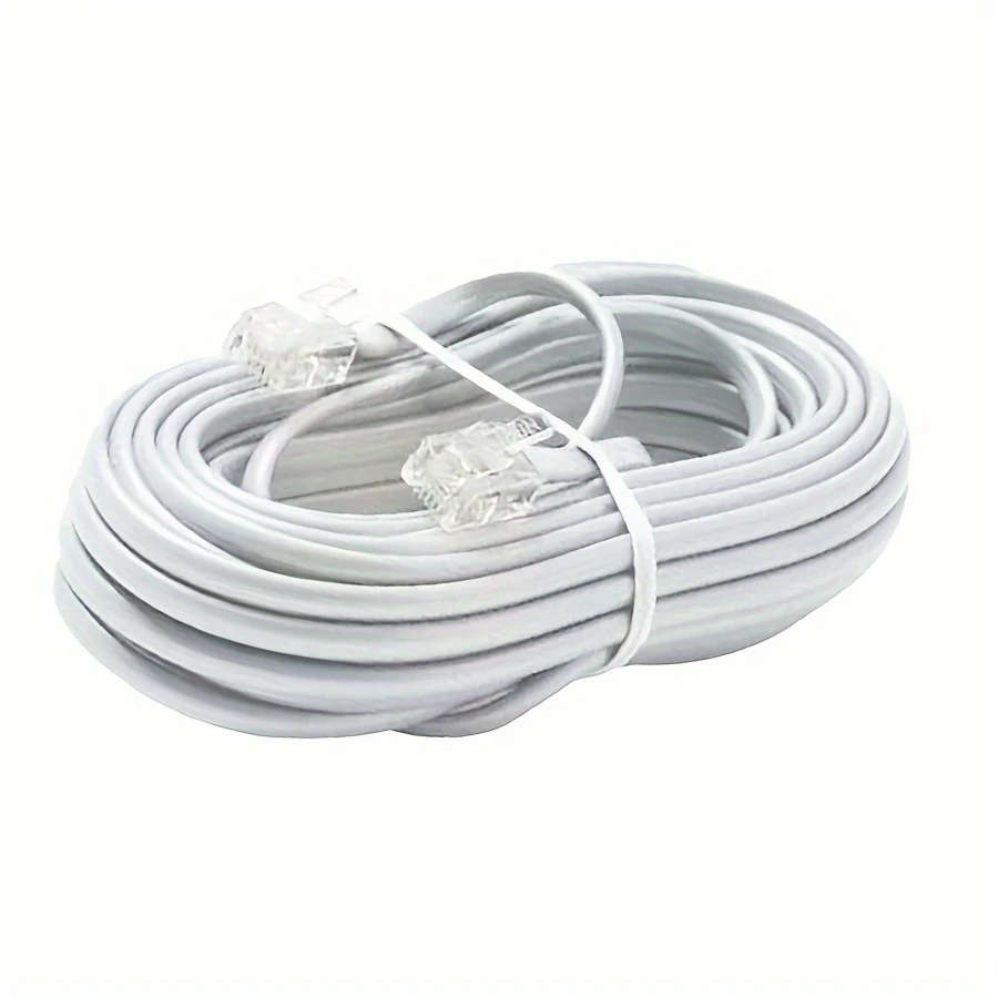 1pc 20m RJ11 Telephone Internet Cable Multi-Line Operation PVC Material No Wireless Battery