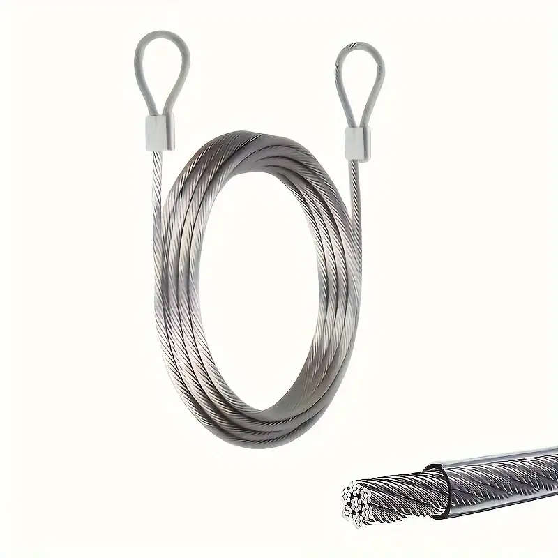 1pc Durable Stainless Steel Wire Rope Cable 360cm Length 2mm Thickness Multipurpose Metal Wire