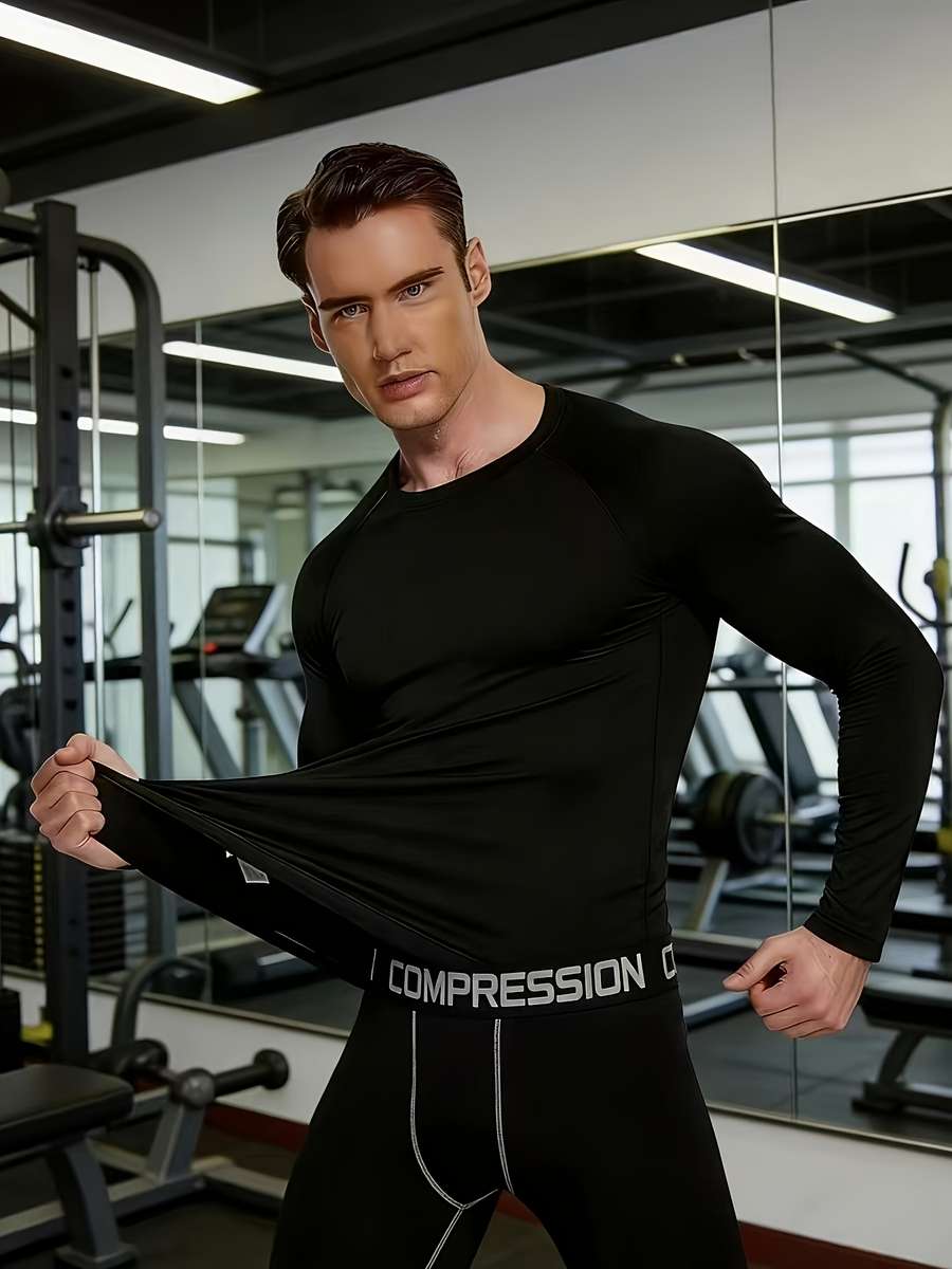 Thermal Underwear Color Black  Gray Line Sizem