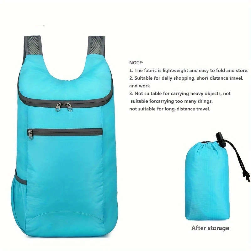 1pc Ultra-Lightweight Portable Folding Backpack for Outdoor Travel Camping Durable Polyester