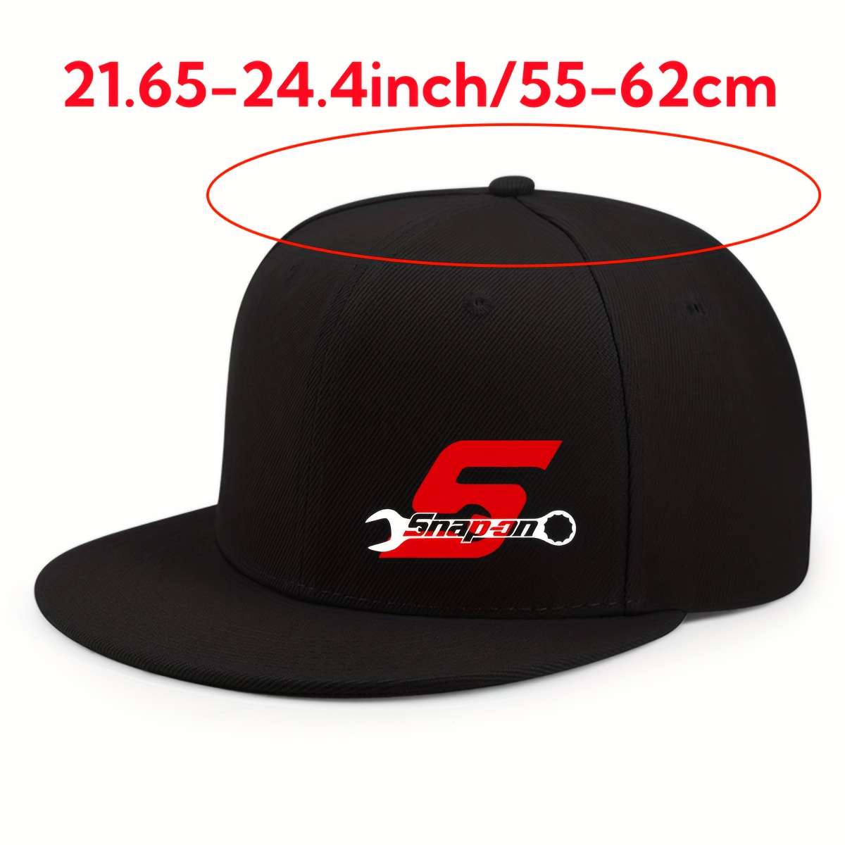 SHAPON Adjustable Snap-On Logo Baseball Cap Breathable Polyester Black with Red White Desi