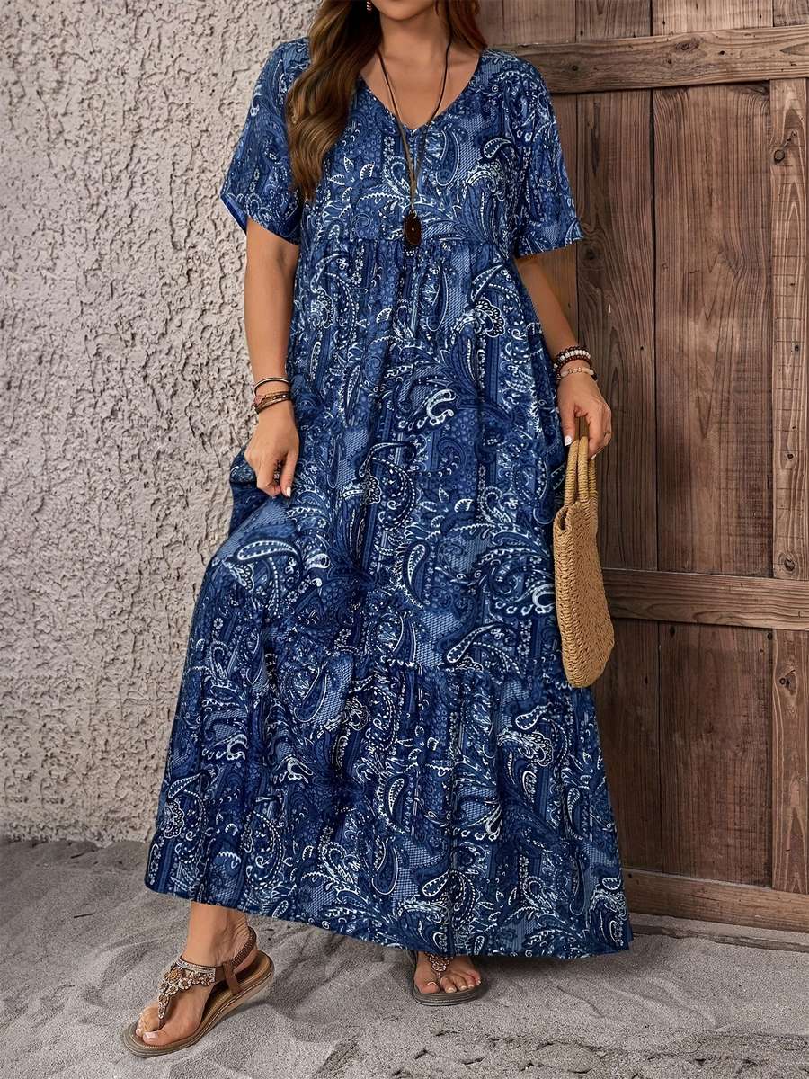 Women S Dress Color Blue Size 5Xl