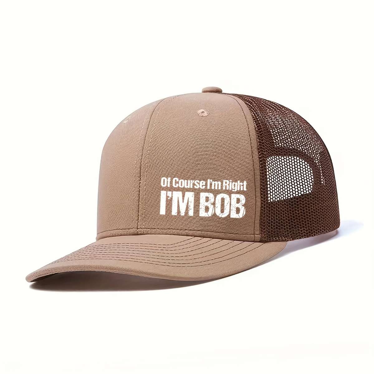Unisex Polyester Baseball Cap With Of Course I'M Right Print Breathable Mesh Snapback Hat A