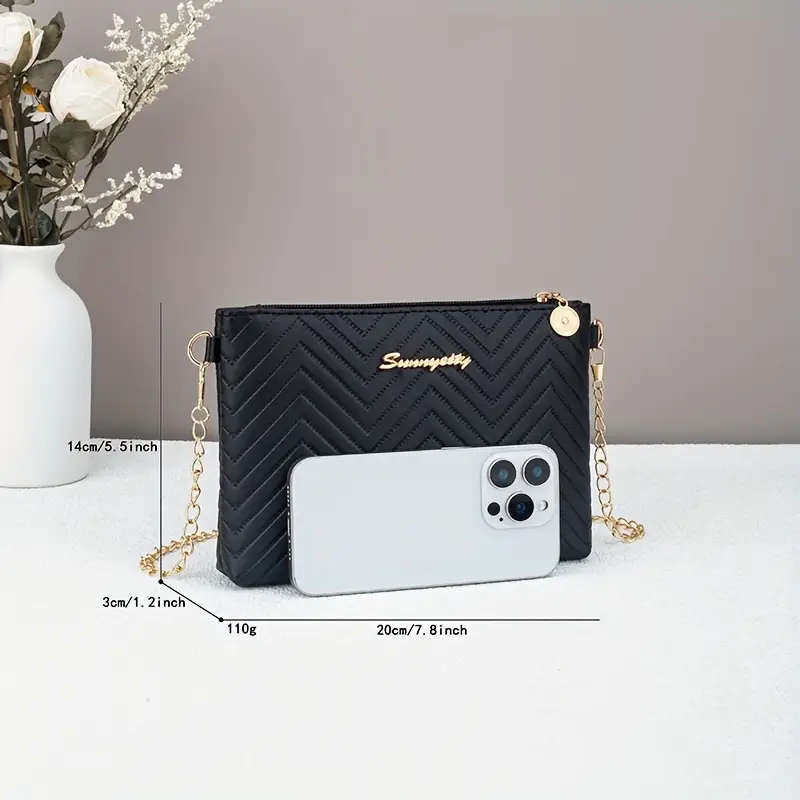 Women's Clutch with Chain Strap - Versatile Crossbody Bag