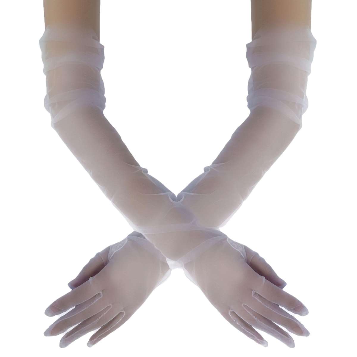 1 Pair White Evening Party Gloves