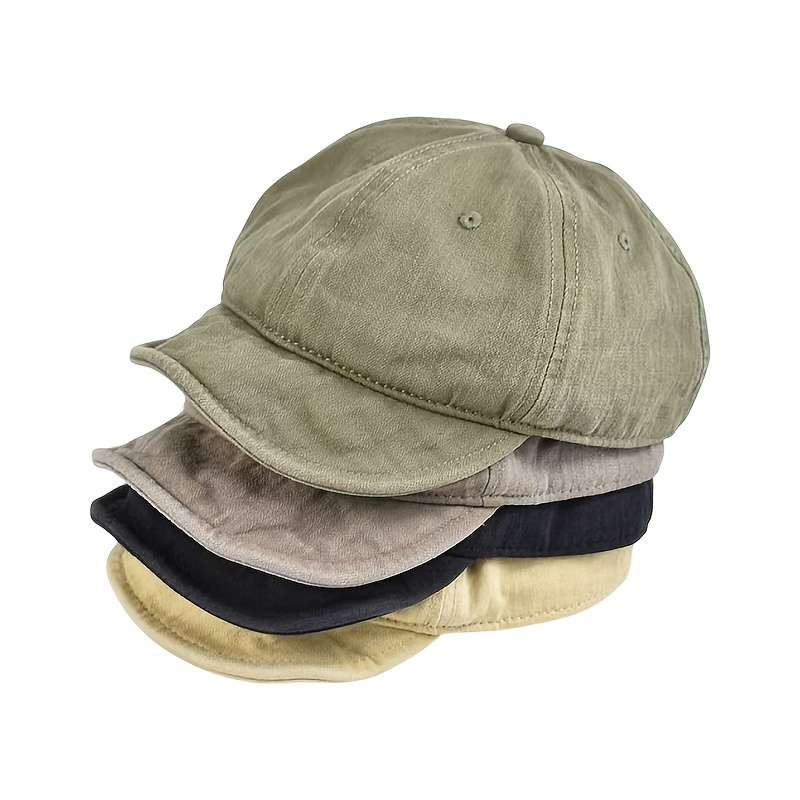 1pc Vintage-Inspired Soft Top Baseball Cap Washed Adjustable Dad Hat with Wide Brim Black Casua