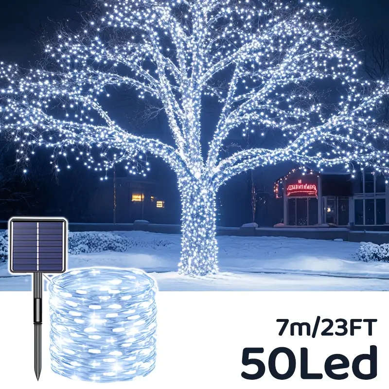 Solar Outdoor String Lights White 7M