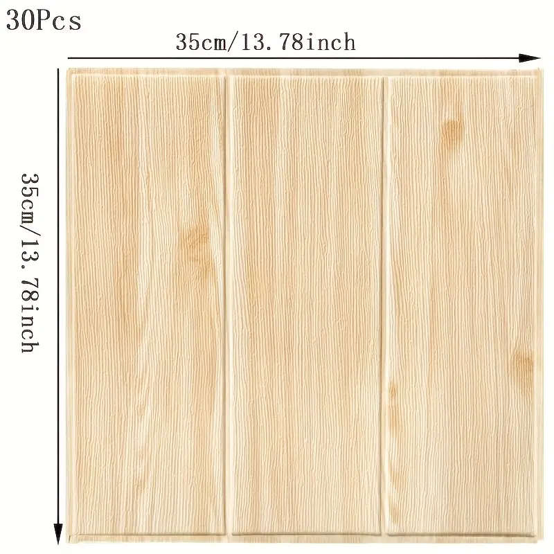 30 Washable And Reusable Self-Adhesive Wood Grain Wall Stickers