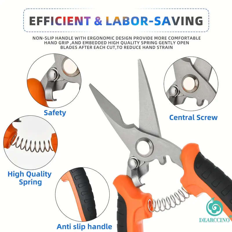 3Pcs Set Stainless Steel Garden Pruning Shears