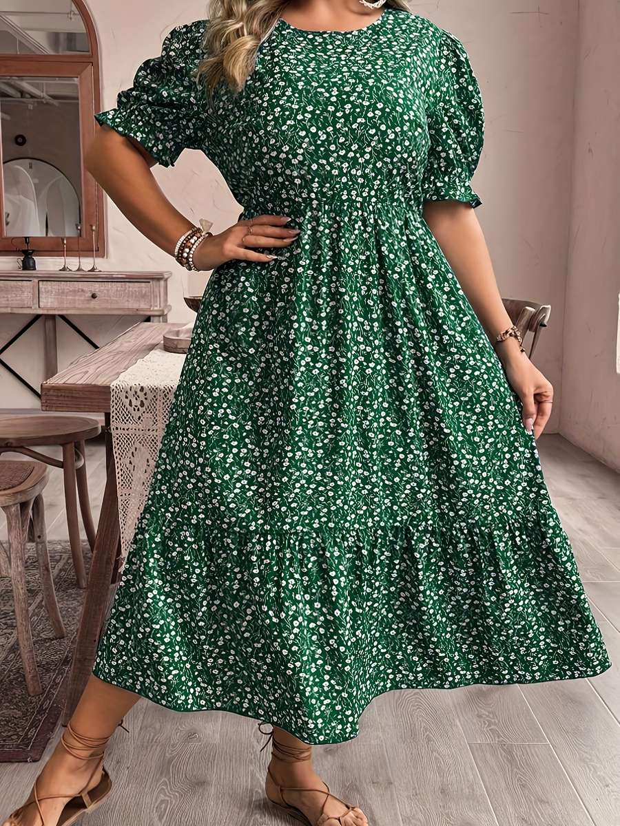 Women S Dress Color Dark Green Size 5Xl