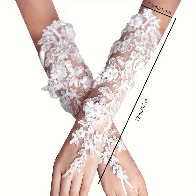 1 Pair Rose Bridal Long Sleeves