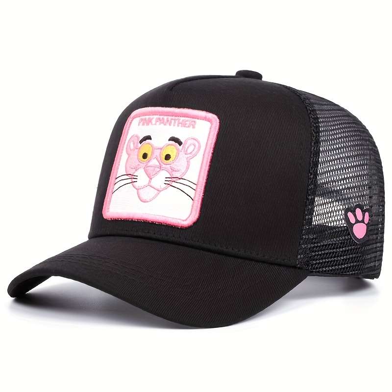 Pink Panther Embroidered Baseball Cap Unisex Lightweight Mesh Trucker Hat
