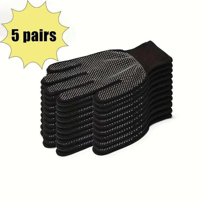 5 Pairs Unisex Non-Slip Breathable Polyester Knit Gloves