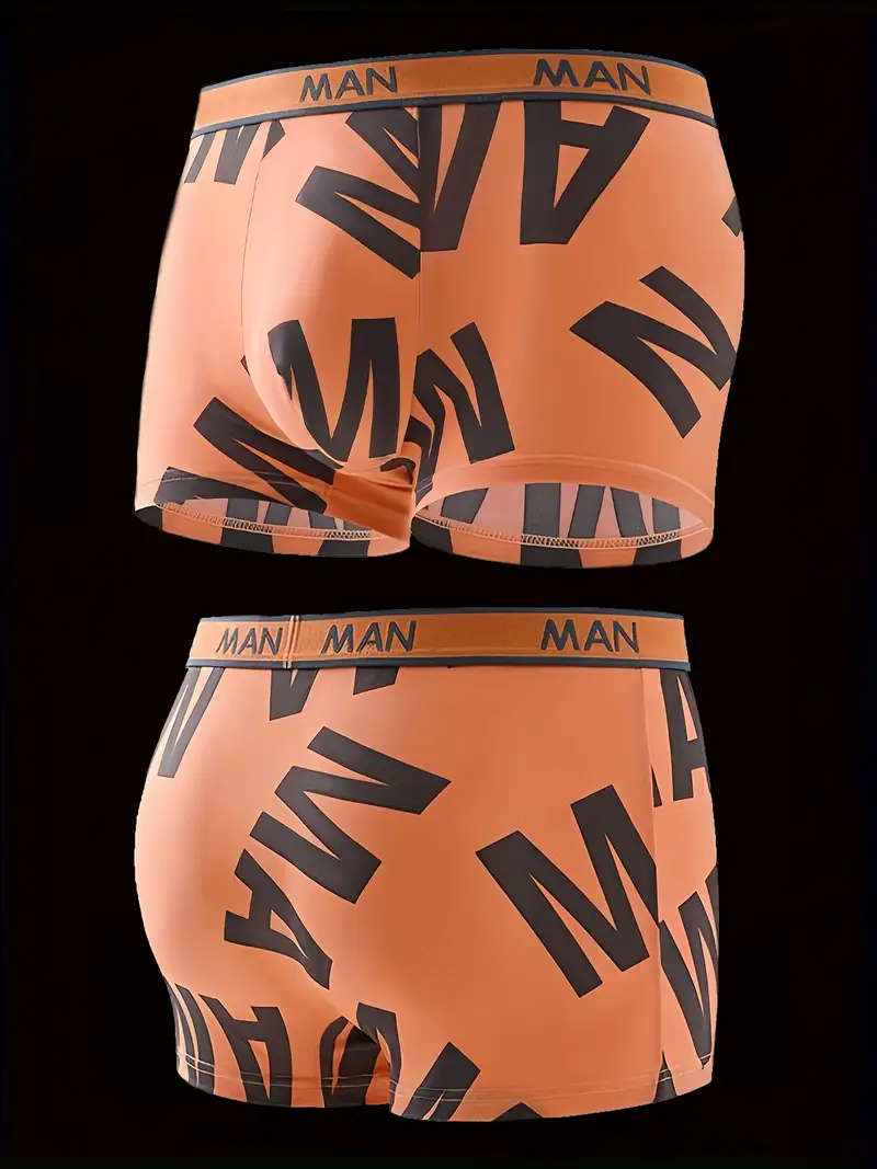 8Pack Men'S Breathable Boxer Briefs Quick-Dry Underwear with Alphabet Pattern