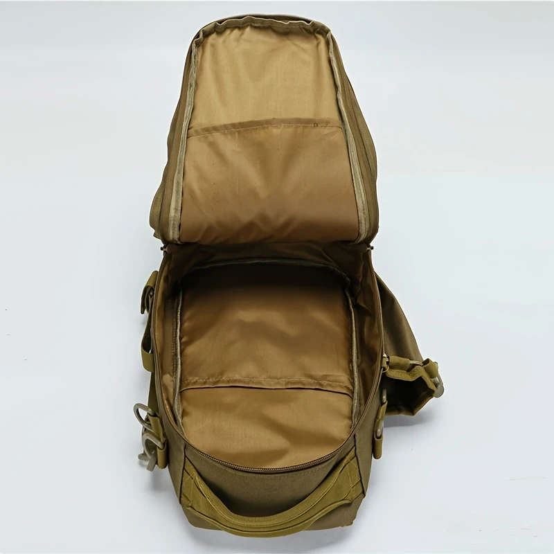 1pc Men'S Large Capacity Outdoor Backpack Durable Nylon Adjustable Strap Zipper Closure Ideal