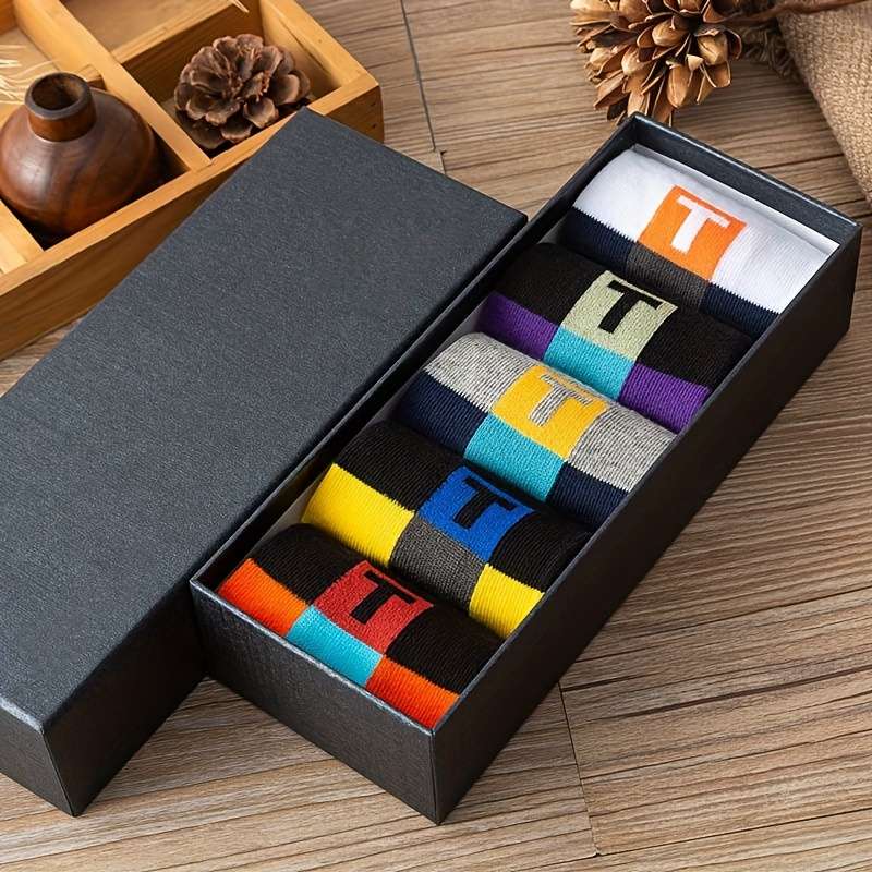 5 Pairs Mixed Colors One Size High Elastic Socks