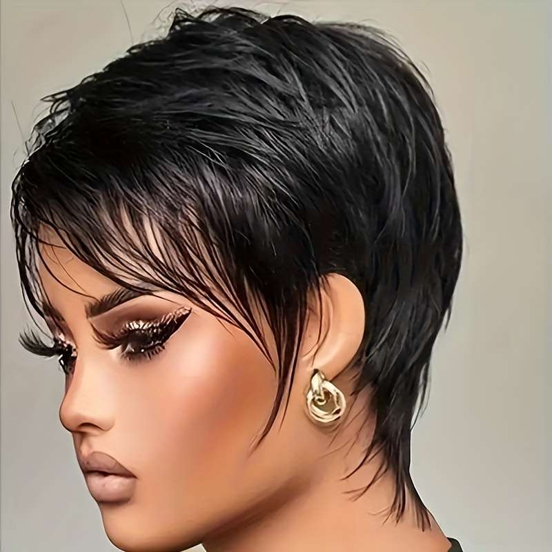 1Pc Black 15.24cm Fashion Design Wig