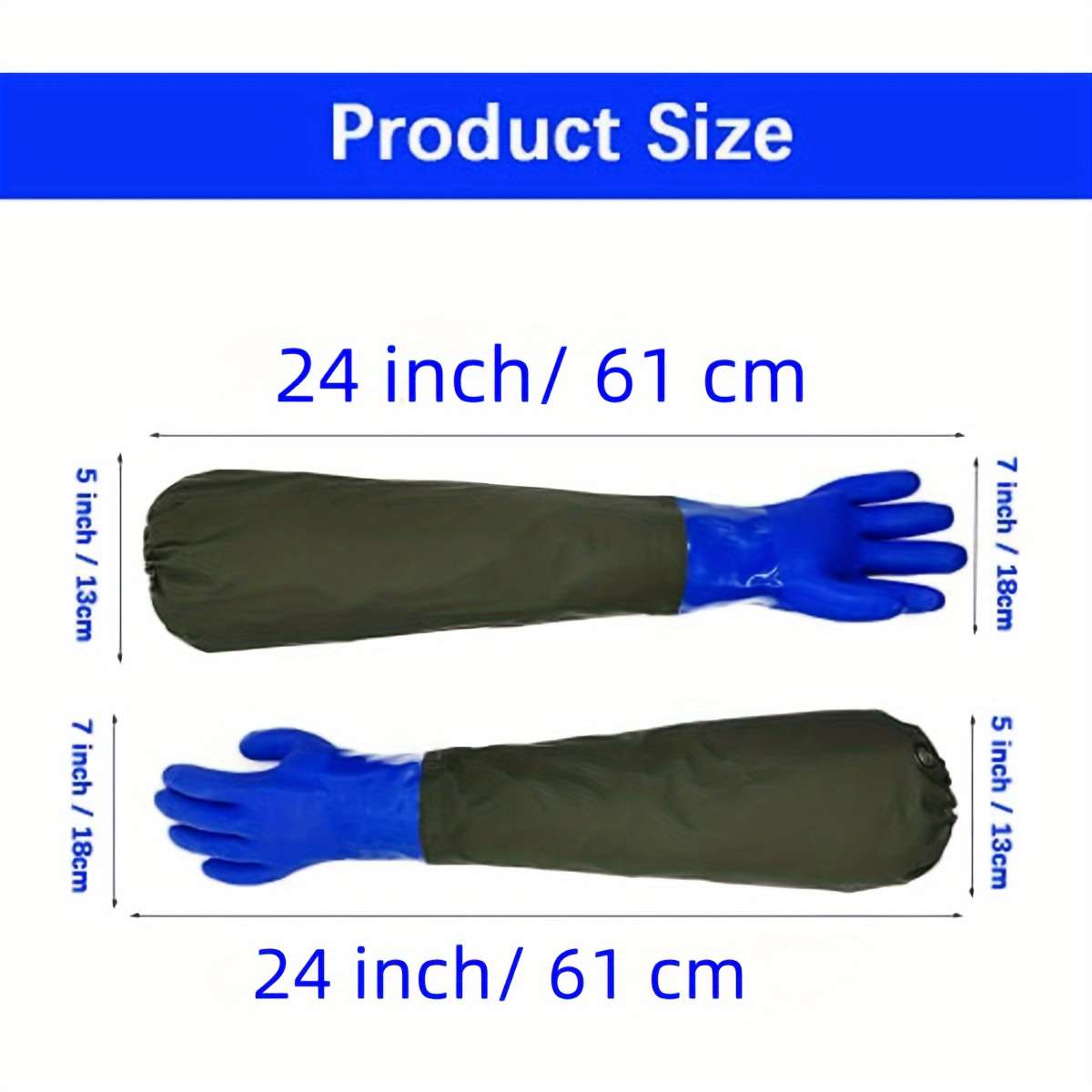 1 Pair Blue 71.12cm Household Cleaning Gloves