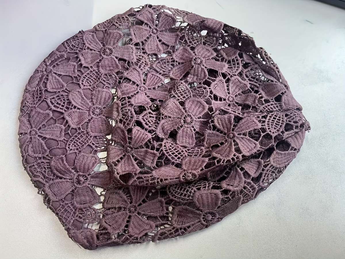 Women's Lightweight Lace Beanie Soft Brimmed Hat with Intricate Floral Patterns Perfect for