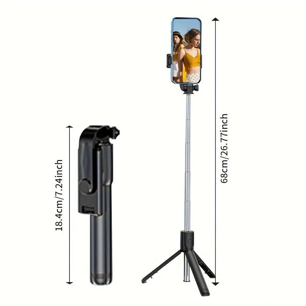 1 Pack Mobile Selfie Stick Telescopic Tripod With Wireless Remote Control