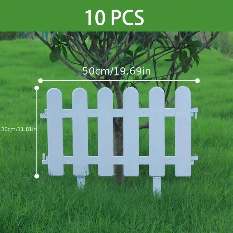 10 White Plastic Fence Panels