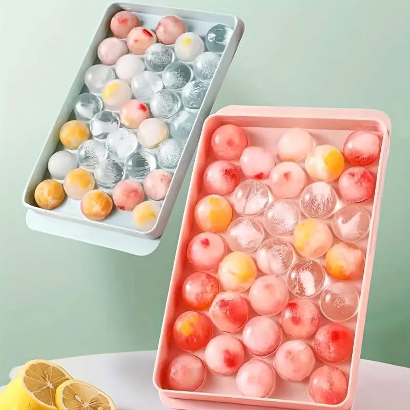33 Cavity Round Silicone Ice Cube Tray Food Grade