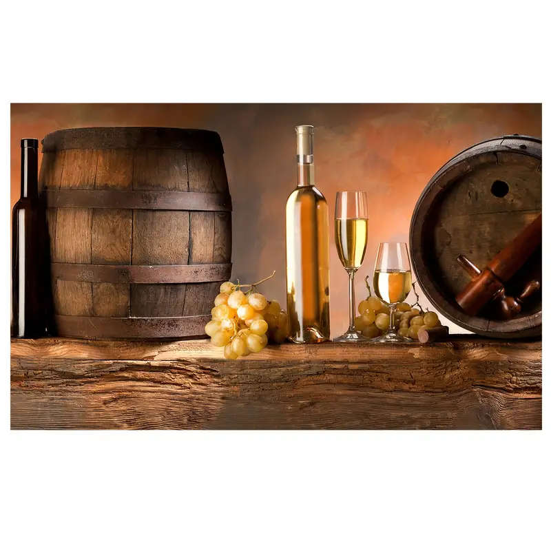 1pc Modern Frameless Canvas Wall Art White Wine Barrel Print Perfect for Living Room or Bedroom Deco