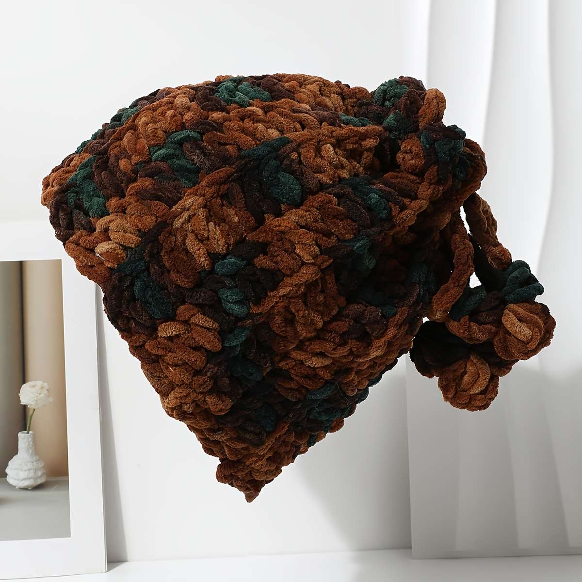 Colorful Clover Top Beanie Hat 100% Polyester Woven Knit Elastic Fit Lightweight Casual