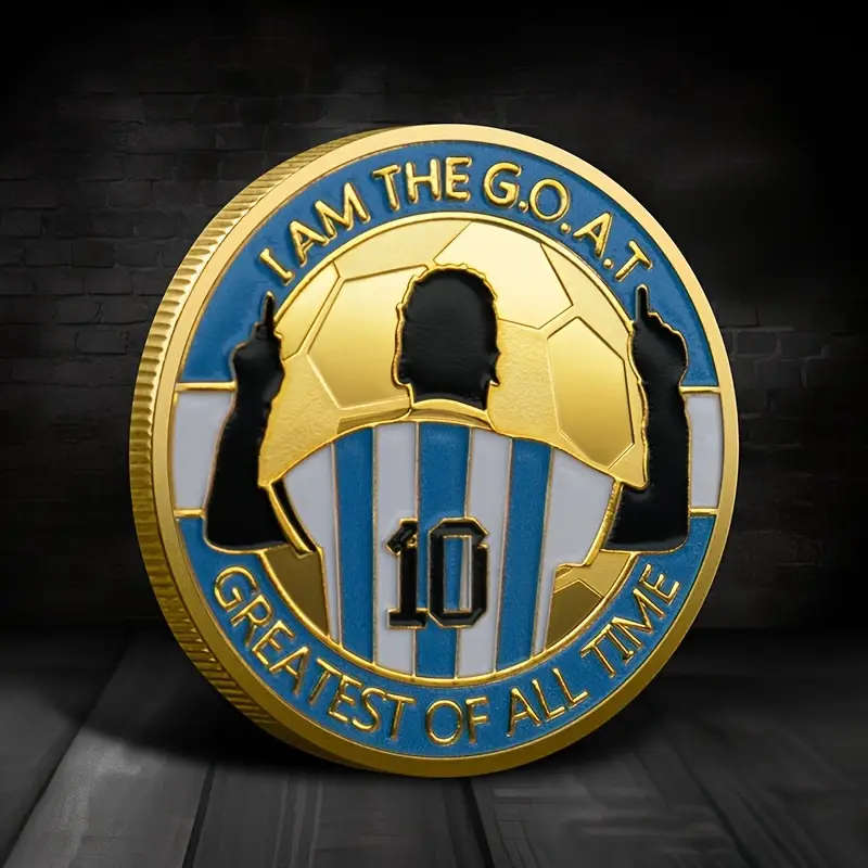 I AM THE GOAT Soccer Commemorative Coin 40MM Wide