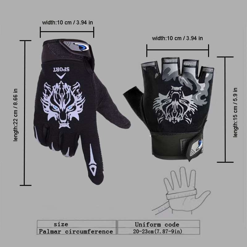 1 Pair Black Leaking Five Fingers Solid Color Outdoor Sports Gloves