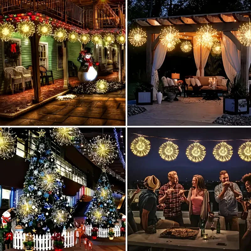 4 Strings Of Led Fireworks Colourful