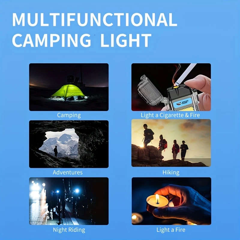 1pc TIP066 Mini USB Rechargeable Work Light Arc Lighter Super Bright COB Floodligh Windproof Flamele