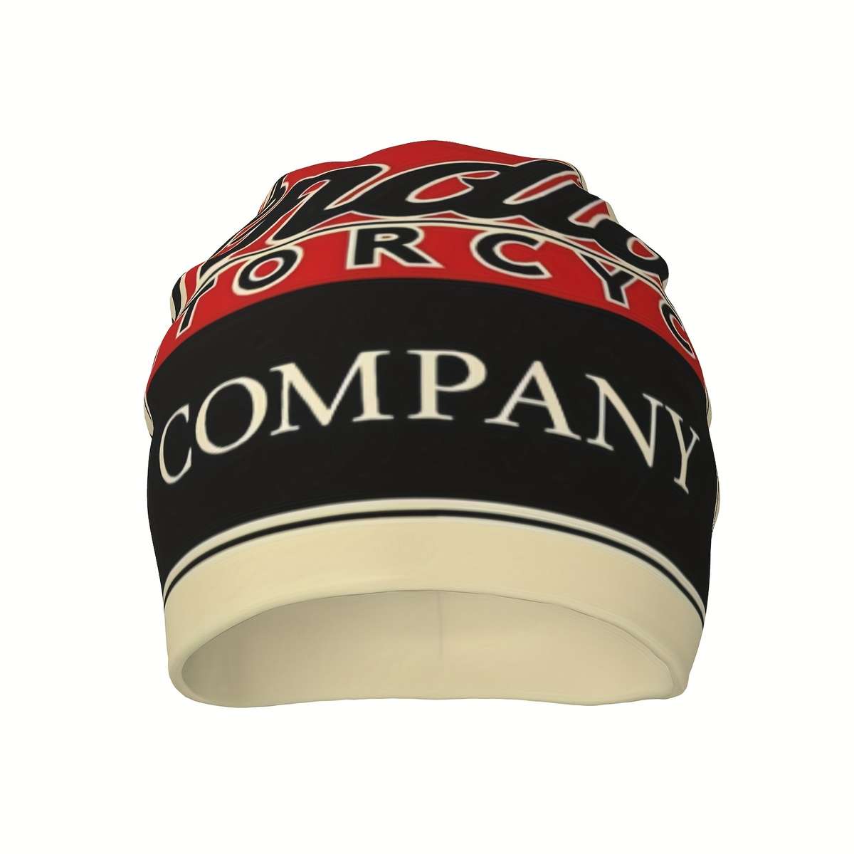 1pc Retro Indian Motorcycle Pattern Beanie Stretchy Knit Ski Cap Soft Polyester Blend Funky