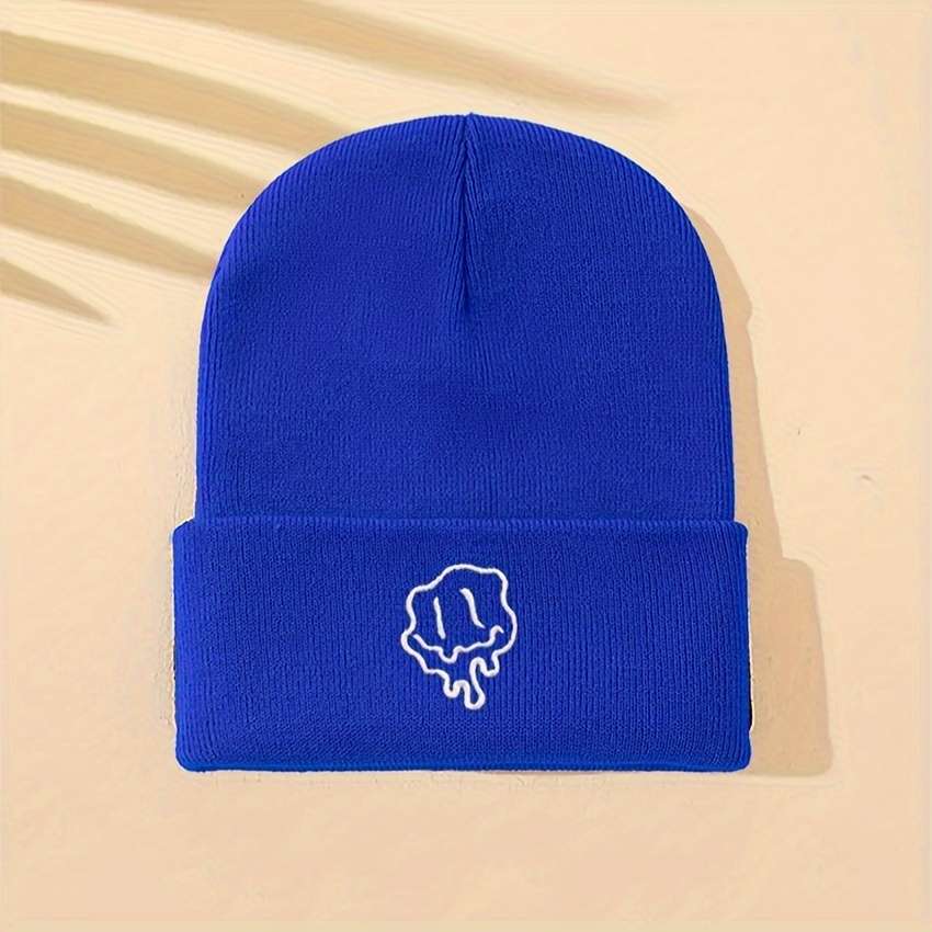 1pc Acrylic Knit Beanie Hat Casual Style Solid Color Warm Cap with Medium Stretch Hand Washab