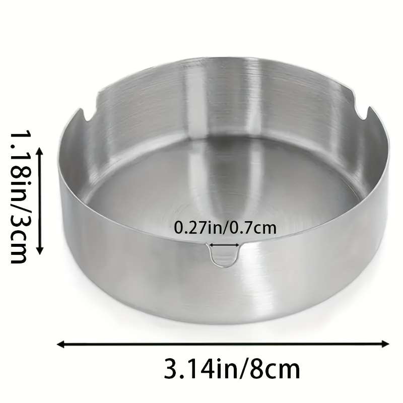 4pcs Elegant Gold-Tone Round Metal Ashtrays Durable Drop-Resistant Easy-Clean Design for Ho