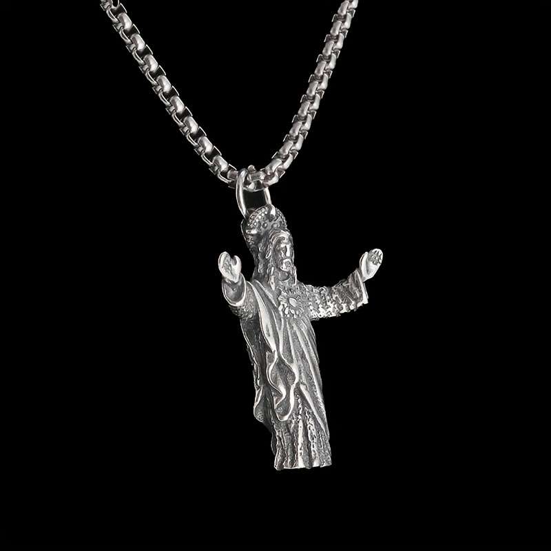 1 Piece Silvery Jesus Theme Pendant