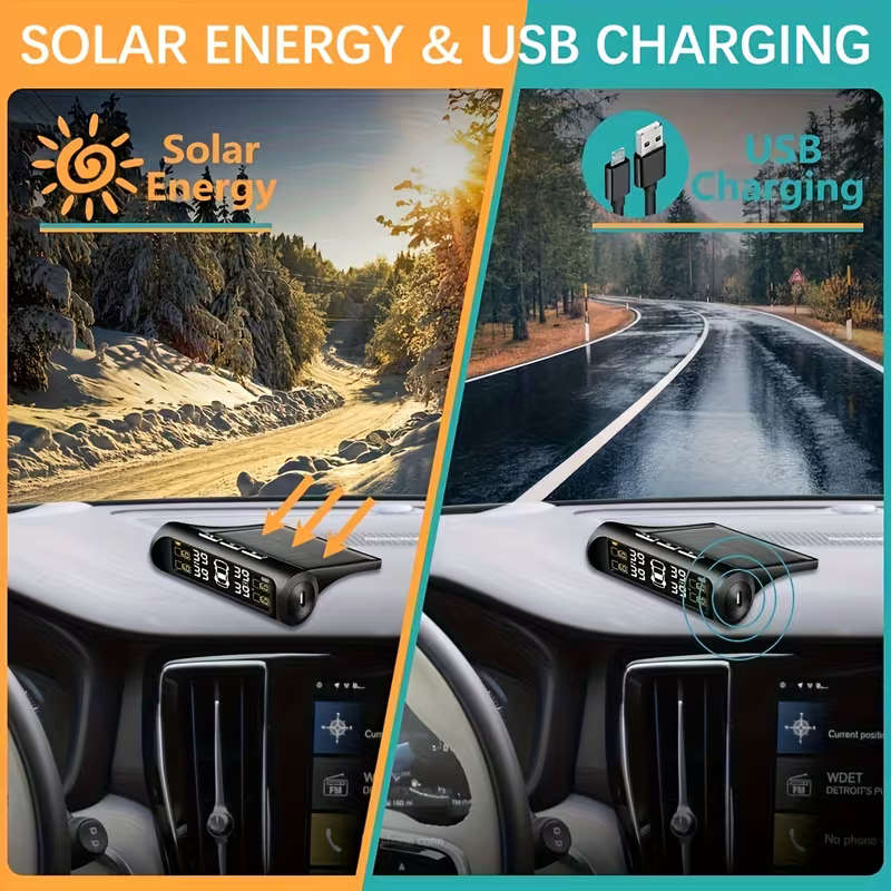 Solar Wireless Tire Pressure Monitoring System TPMS