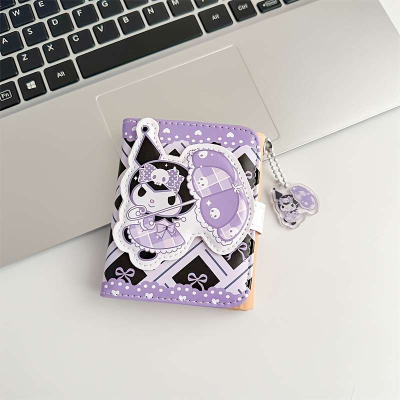 Kuromi Cartoon Tri-Fold Short Wallet Rfid Blocking Student Card Holder Multifunctional Stor