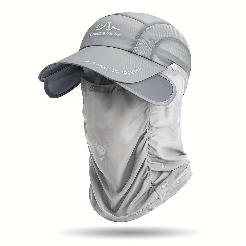 Solid Color Breathable Baseball Hat With Thin Breathable Veil Lightweight Adjustable Sunscreen